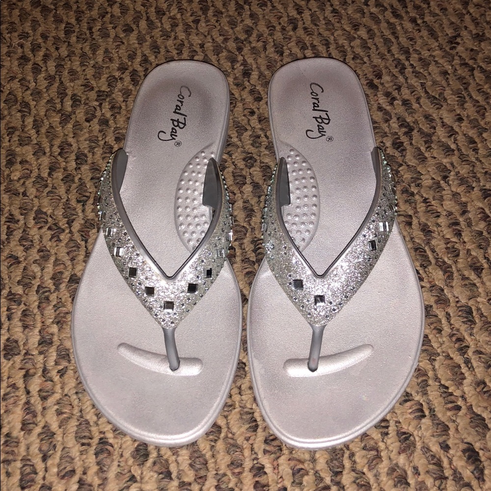 Silver dress sandals